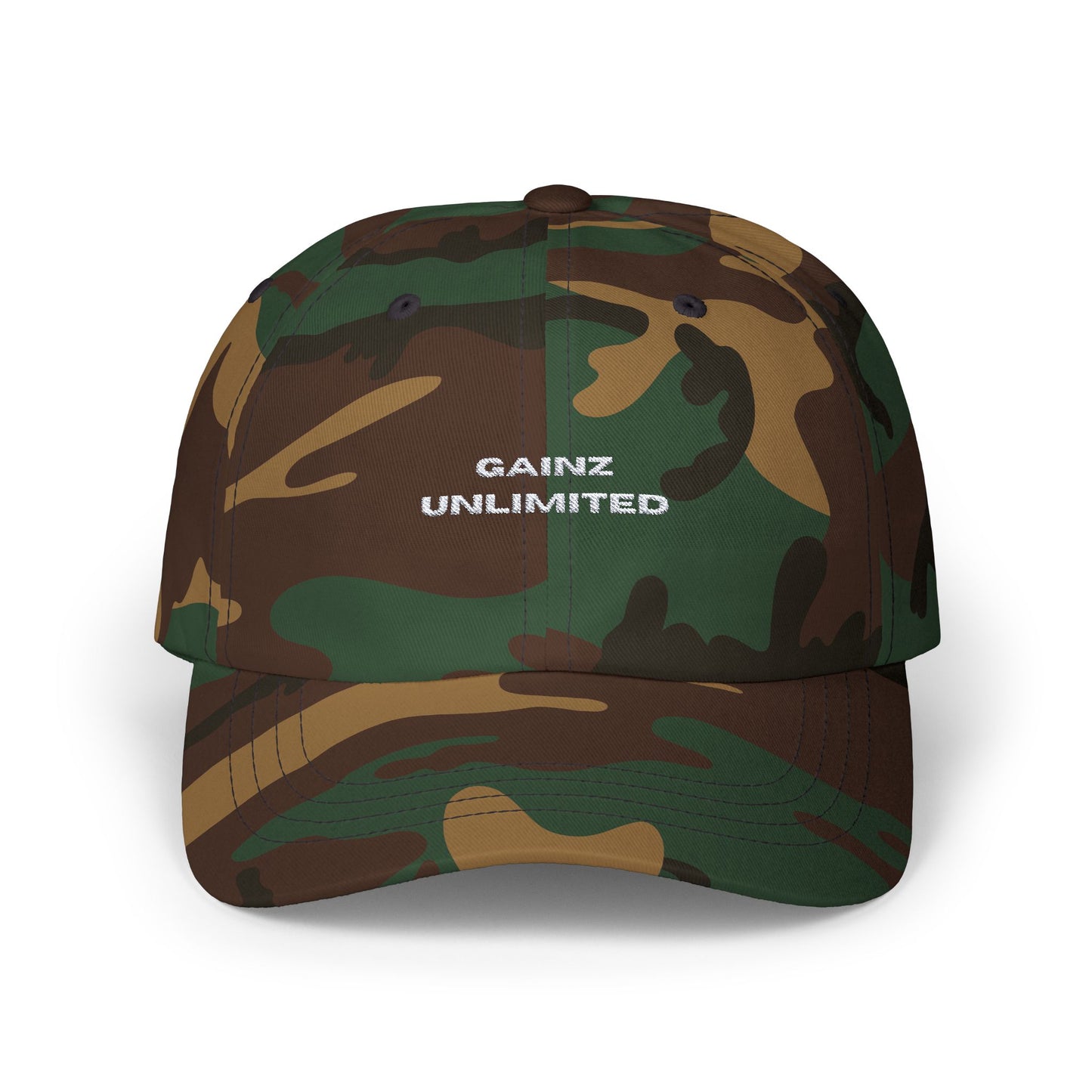 Gainz Unlimited White Logo Classic Dad Cap