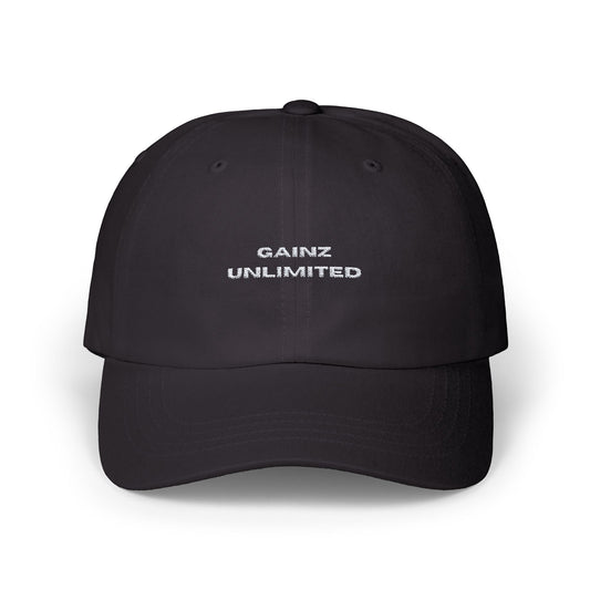 Gainz Unlimited White Logo Classic Dad Cap