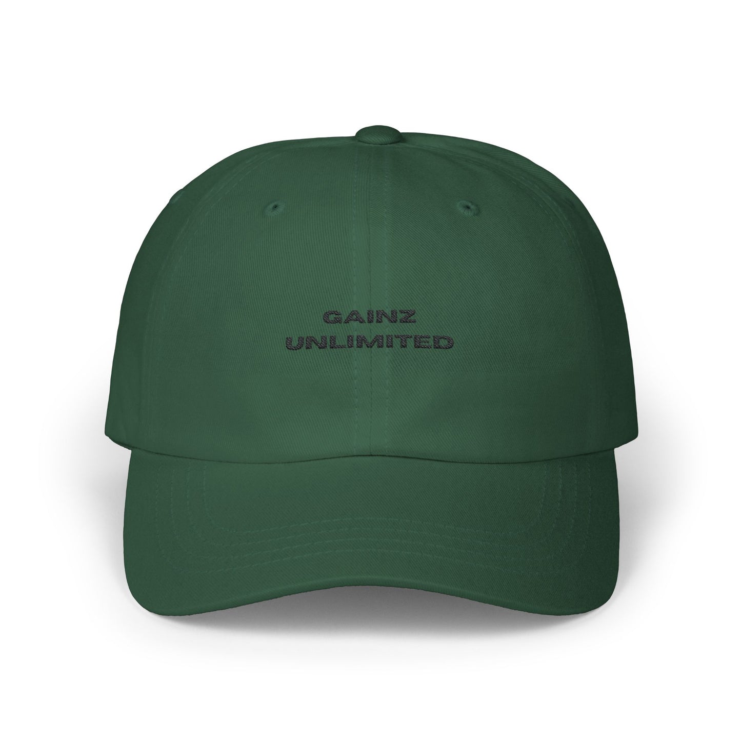 Gainz Unlimited Black Logo Classic Dad Cap